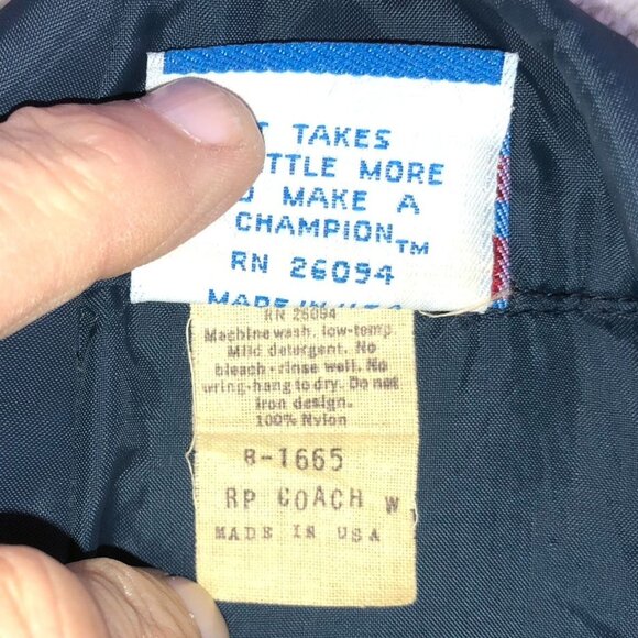 Champion Mens Coach Jacket Medium Middletown Crew Shacket Button Up Navy Classic - Picture 5 of 11